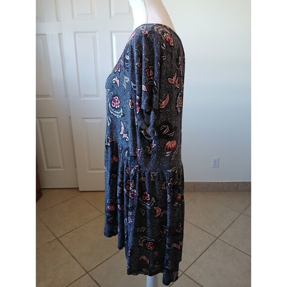 Torrid Women's Floral Short Sleeve Button Up Babydoll Tunic Top Plus Size 2 2X - Picture 4 of 13